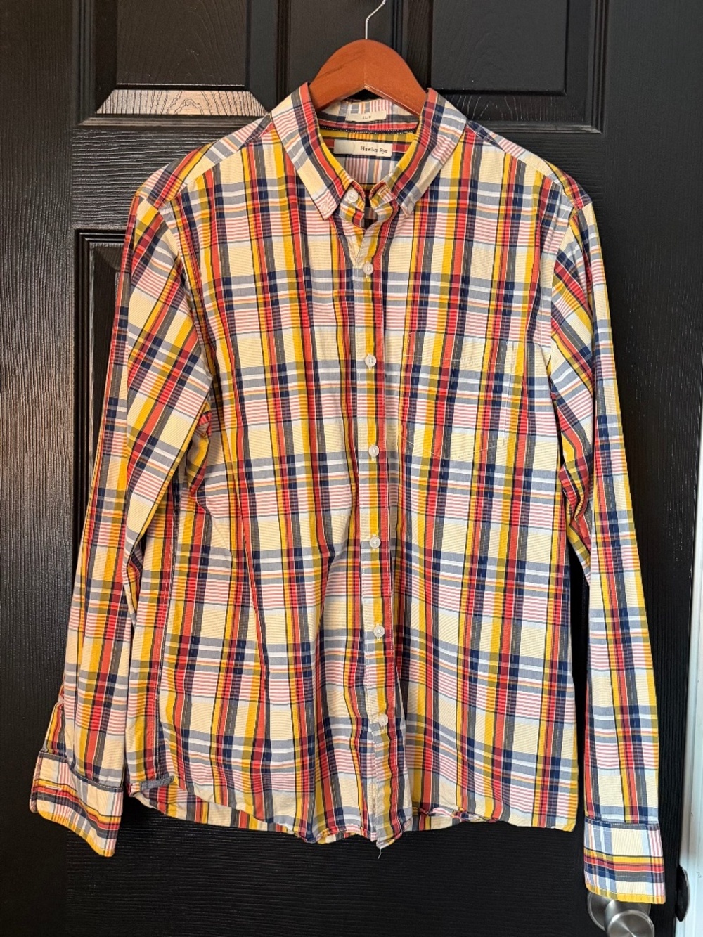 Hawker Rye Slim Multicolor Plaid Button Down Shirt Men's Large